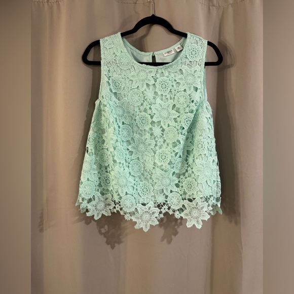 Cato Mint Lace Sleeveless Top - Picture 1 of 6